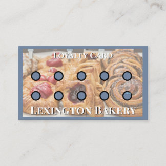 Backery ponskaart | Pastry loyaliteitskaart Blauw Visitekaartje