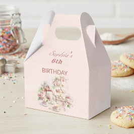 Backfeest voor meisjes verjaardag zachte pastel cu bedankdoosjes
