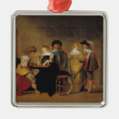 Backgammaspelers Metalen Ornament (Voorkant)
