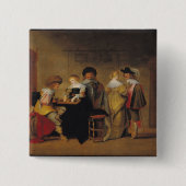 Backgammaspelers Vierkante Button 5,1 Cm (Voorkant)