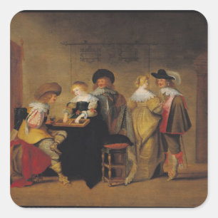 Backgammaspelers Vierkante Sticker