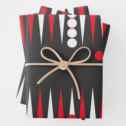 Backgammon-bordlay-out met controleurs inpakpapier vel (In situ)