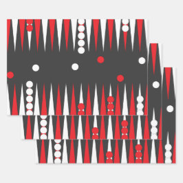 Backgammon-bordlay-out met controleurs inpakpapier vel