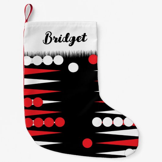 Backgammon bordspel kleine kerstsok (Voorkant)