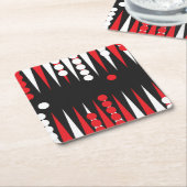 Backgammon Bordspel Plezier Kartonnen Onderzetters (Schuin)