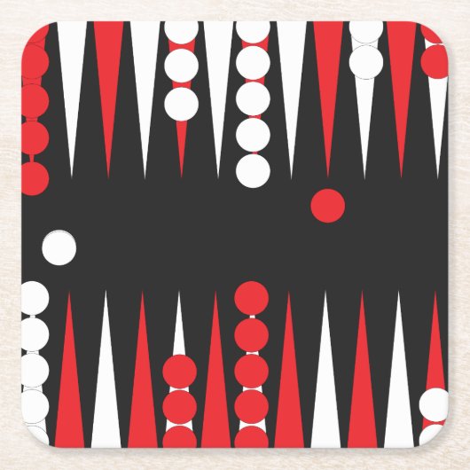Backgammon Bordspel Plezier Kartonnen Onderzetters (Voorkant)