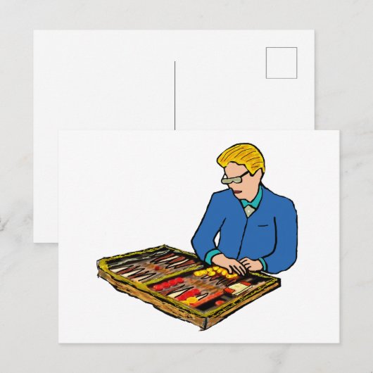 Backgammon Briefkaart (Voorkant / Achterkant)