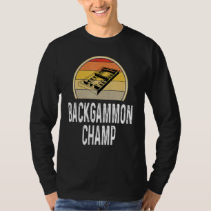 Backgammon Champ board game game speler Retro T-shirt