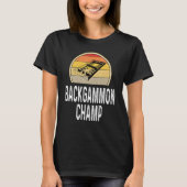 Backgammon Champ board game game speler Retro T-shirt (Voorkant)