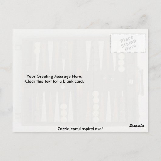 Backgammon game board briefkaart (Achterkant)