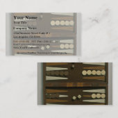 Backgammon game board visitekaartje (Voorkant / Achterkant)