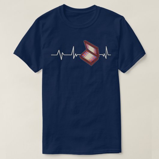 Backgammon Heartbeat Backgammon Gift Backgammon T-shirt (Design voorkant)