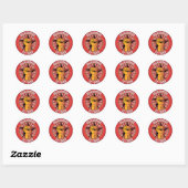 Backgammon is macht ronde sticker (Vel)