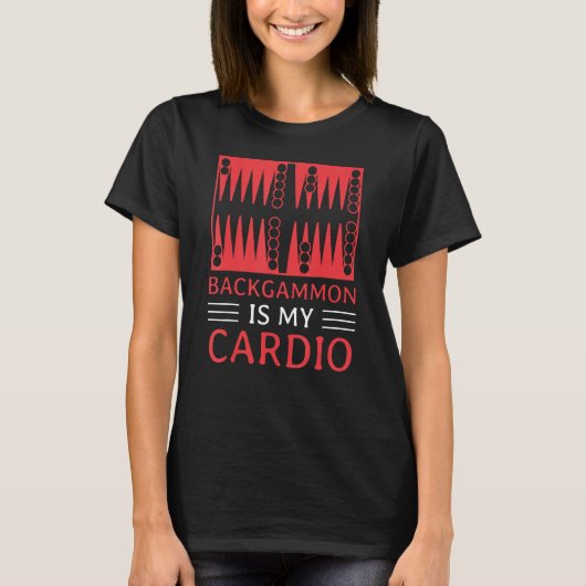 Backgammon is mijn cardio speler t-shirt (Voorkant)