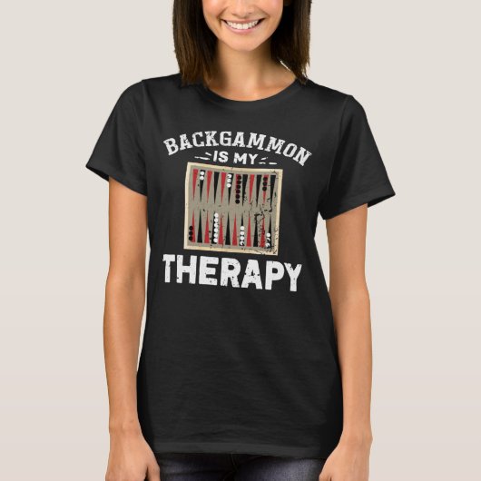 Backgammon is mijn Therapie Backgammon Mannen & Vr T-shirt (Voorkant)