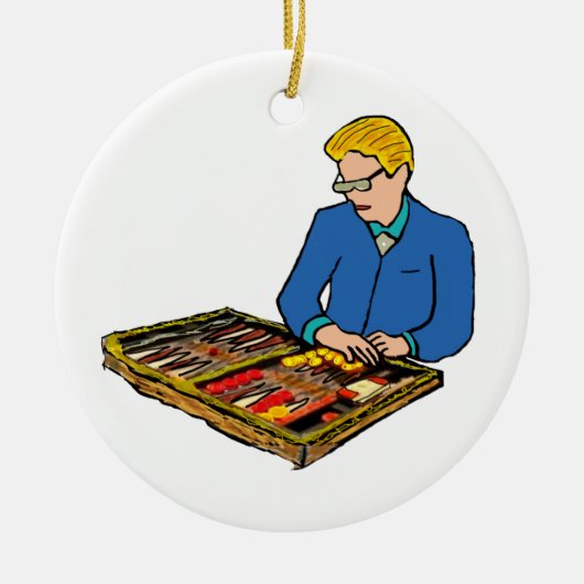 Backgammon Keramisch Ornament (Voorkant)