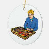 Backgammon Keramisch Ornament (Links)