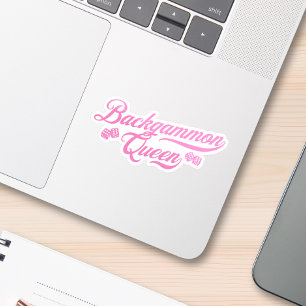 Backgammon Koningin Roze op maat gesneden vinyl st Sticker