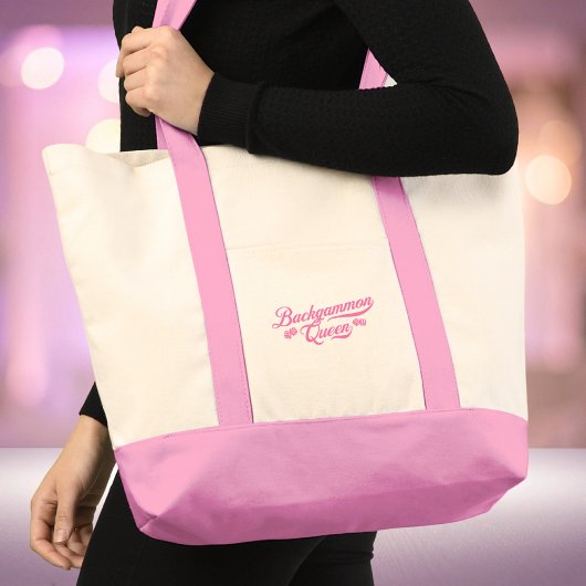 Backgammon Koningin Roze Schrift Tote Bag