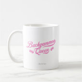 Backgammon Koningin Roze Script Koffiemok (Links)