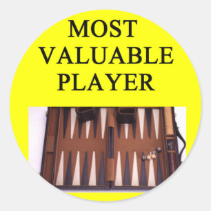 BACKGAMMON meest waardevolle speler Ronde Sticker