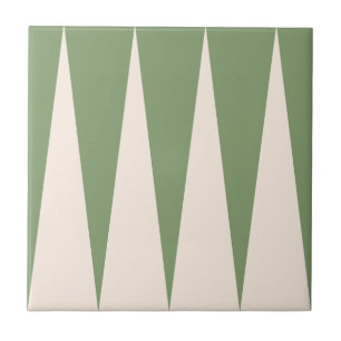 Backgammon Pattern Olive Green Tegel Tegeltje