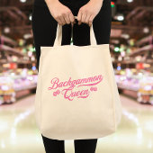 Backgammon Queen Pink Script Tote Bag