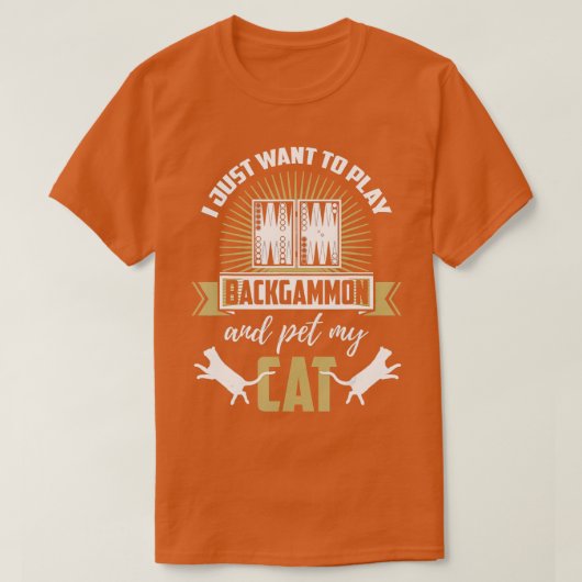 Backgammon Shirt Funny Cat Lover Backgammon Player (Design voorkant)