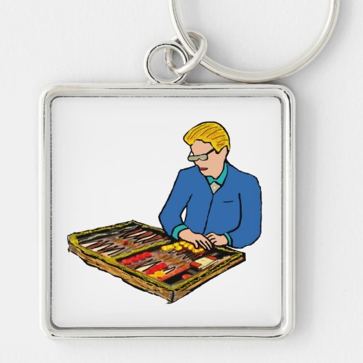 Backgammon Sleutelhanger (Voorkant)