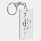 Backgammon Social Club Wit Sleutelhanger (Voorkant Links)