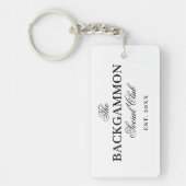 Backgammon Social Club Wit Sleutelhanger (Voorkant)