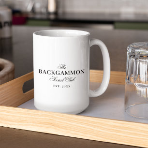 Backgammon Social Club Wit Tweekleurige Koffiemok
