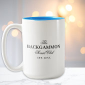 Backgammon Social Club Wit Tweekleurige Koffiemok