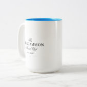 Backgammon Social Club Wit Tweekleurige Koffiemok (Voorkant links)