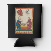 Backgammon spel, 14e eeuwse middeleeuwse kunst blikjeskoeler (Voorkant)