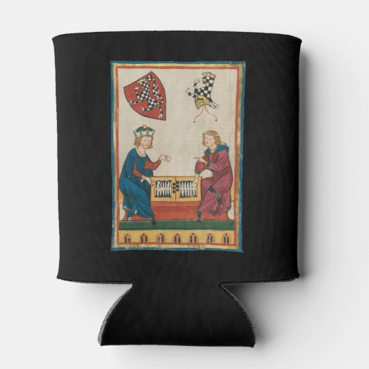 Backgammon spel, 14e eeuwse middeleeuwse kunst blikjeskoeler (Achterkant)