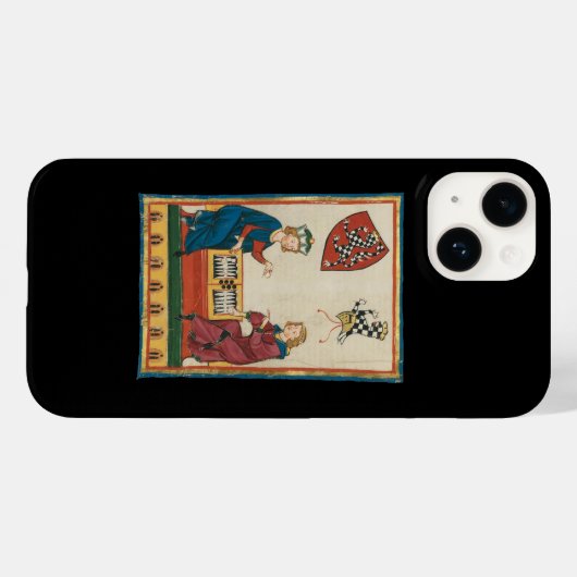 Backgammon spel, 14e eeuwse middeleeuwse kunst Case-Mate iPhone case (Achterkant (horizontaal))