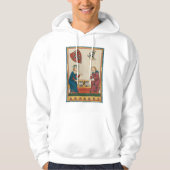 Backgammon spel, 14e eeuwse middeleeuwse kunst hoodie (Voorkant)