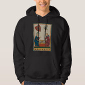 Backgammon spel, 14e eeuwse middeleeuwse kunst hoodie (Voorkant)