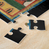 Backgammon spel, 14e eeuwse middeleeuwse kunst legpuzzel (Zijkant)