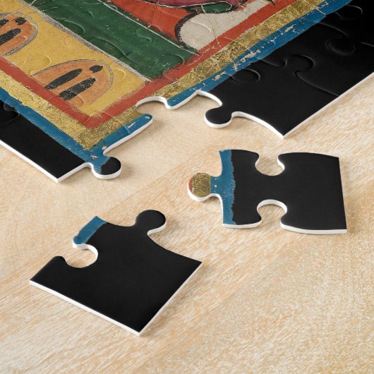 Backgammon spel, 14e eeuwse middeleeuwse kunst legpuzzel (Zijkant)