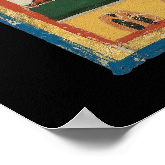 Backgammon spel, 14e eeuwse middeleeuwse kunst poster (Hoek)