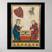 Backgammon spel, 14e eeuwse middeleeuwse kunst poster (Voorkant)