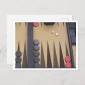 Backgammon spelbord foto rood en zwart briefkaart (Voorkant / Achterkant)