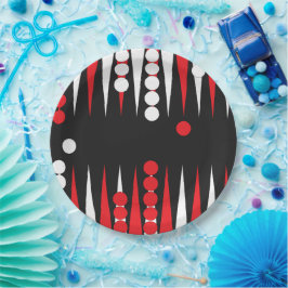 Backgammon Speler Partij Papieren Bordje