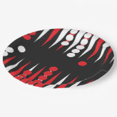 Backgammon Speler Partij Papieren Bordje (Gekanteld)