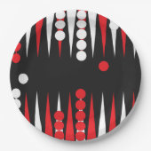Backgammon Speler Partij Papieren Bordje (Voorkant)