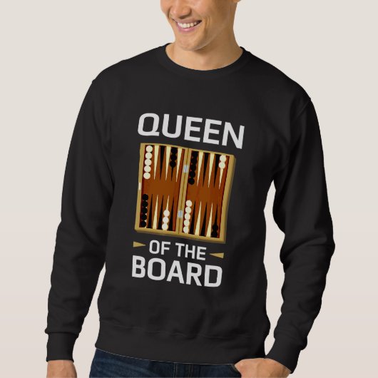Backgammon speler woordspeling Koningin van het Bo Trui (Voorkant)