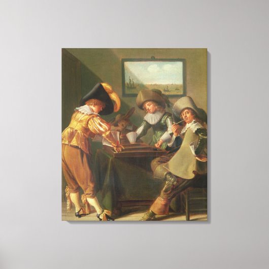 Backgammon Spelers, 17e eeuw Canvas Afdruk (Voorkant)