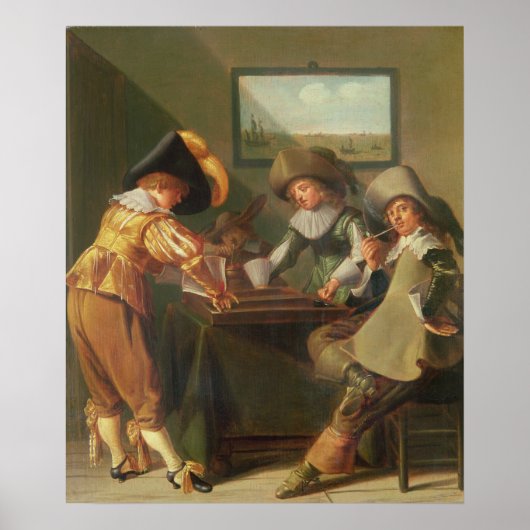 Backgammon Spelers, 17e eeuw Poster (Voorkant)